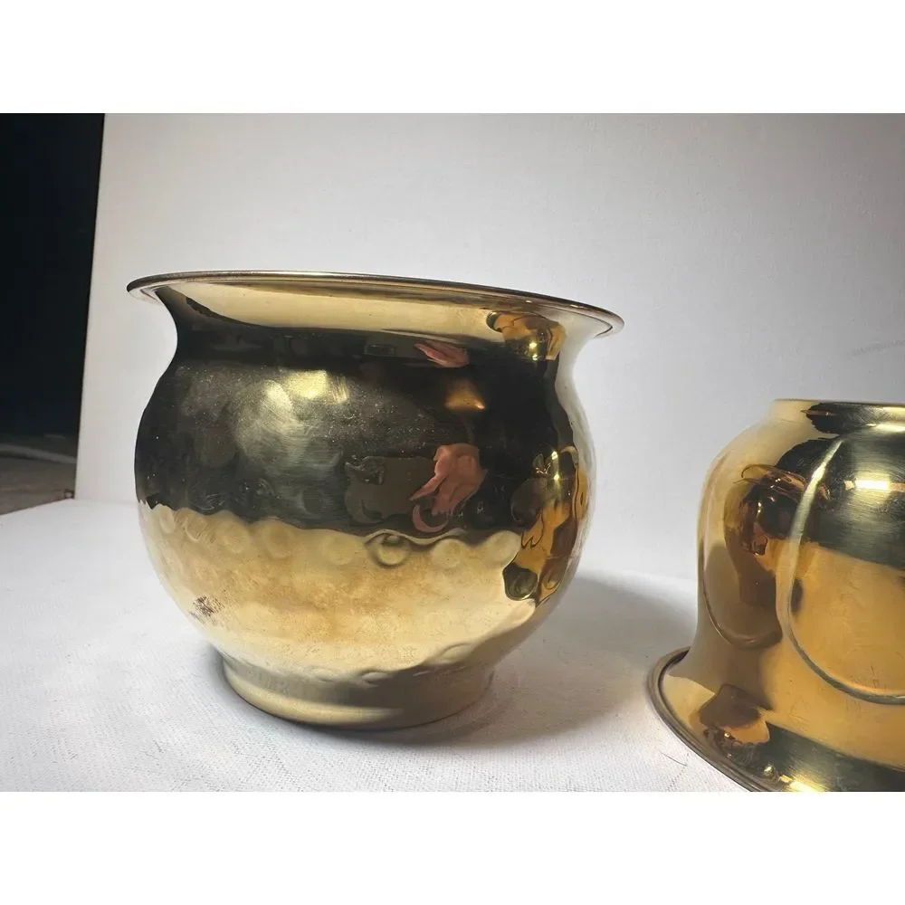 2 brass bowls solid brass vintage India bowl set